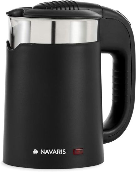 Bouilloire Électrique 0,5L Mini - 1100W - Voyage/Camping - 2 Tasses Incluses - Noir