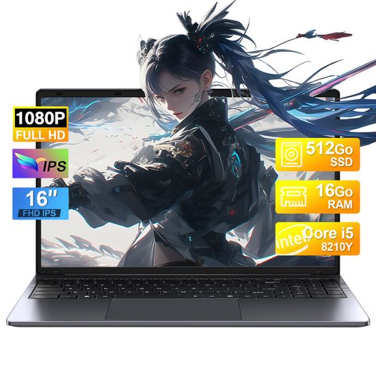 Monovate 15.6 Pulgadas, Windows 11 Core I5-8210Y Procesador, 16GB RAM 512GB SSD, Con 1920 * 1080 IPS FHD Écran, Type-C TF Card Slot USB3.0 Mini-HDMI - PC Portable