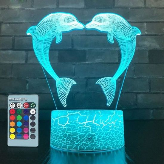YTDZLTD Créatif 3D Loup Nuit Lampe 16 Couleurs Changeantes