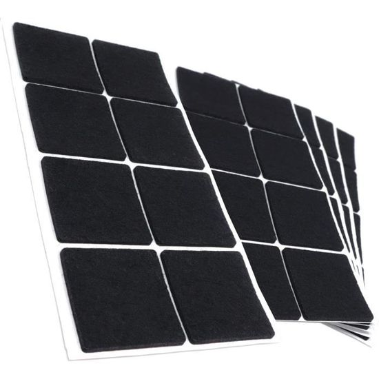 Adsamm ® / 105 X Patins En Feutre/Noirs / 30x30 Mm/carré