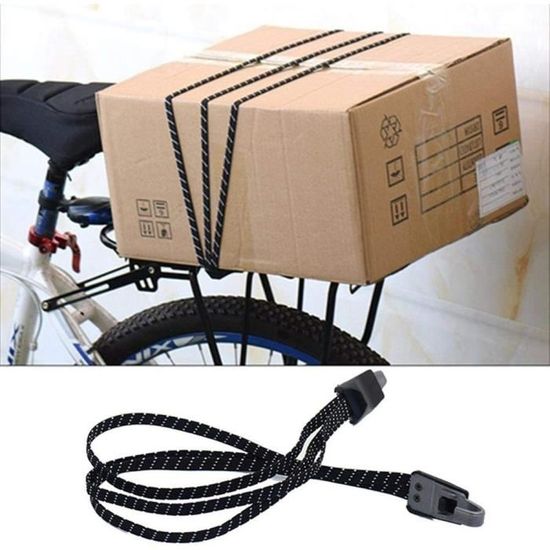 Naapesi Lot de 3 cordes élastiques avec crochet, sangles élastiques plates pour vélo et moto avec crochets réglables Noir