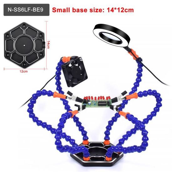 Station De Soudure Troisième Main Avec Loupe Et LED - Support Réglable Avec Pinces Crocodiles Pour électronique, Bijoux, Modélisme