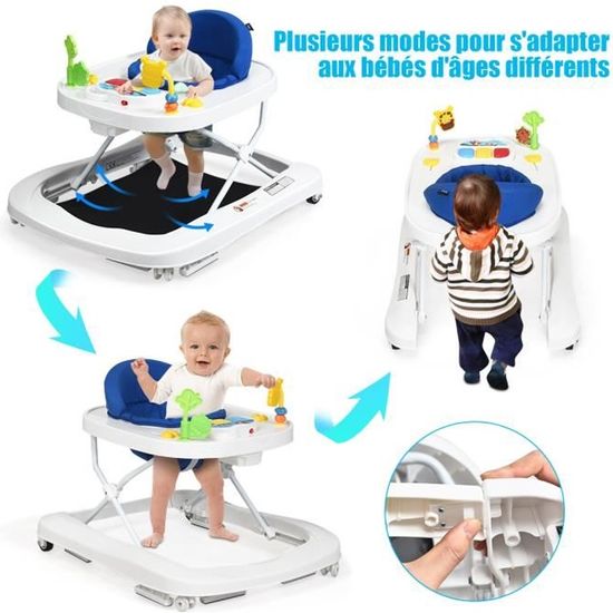 Trotteur Youpala Bébé ,Aide à la marche pour bébé Avec ses 7 niveaux de  réglage,Roues Silencieuses-Rotation à 360-Pliage - Cdiscount Puériculture &  Eveil bébé