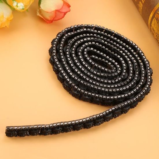 Ruban Bordure à Pompons Noir - 5 Yards (4,55 M) - Largeur 3,5 Cm, Pompons 1,2 Cm - Polyester élastique - Pour Couture, Décoration, Projets DIY