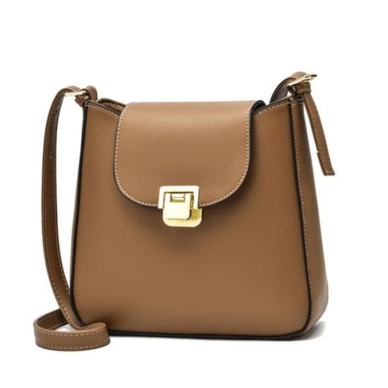 Sac à Main Femme En Cuir PU Forme Seau - Mini Sac Bandoulière Messenger, 21x20x18 Cm, Polyvalent Pour Travail Et Quotidien