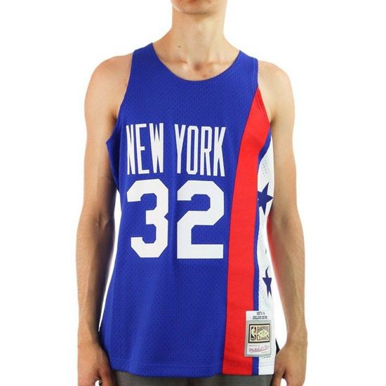 Maillot NBA Mitchell & Ness Julius Erving /75 - Taille M Bleu - Neuf Avec étiquettes