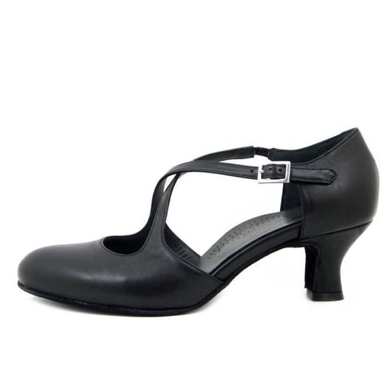 Chaussures De Danse Latine Femme - Noir - Talon 3 Cm - Sangle Réglable - Pour Salsa, Danse Standard - Confort Et Maintien