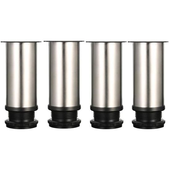 Lot De 4 Pieds De Meuble En Acier Inoxydable Réglables En