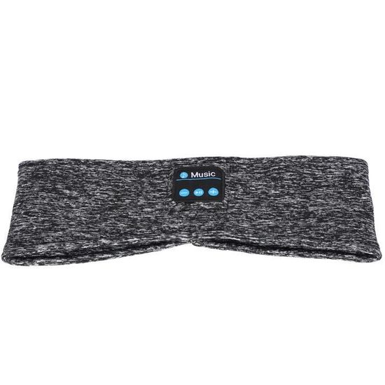 Bandeau Bluetooth Sommeil Et Sport - Léger, Respirant, Haut-parleurs HD - Autonomie 10h - Taille élastique Universelle - Gris