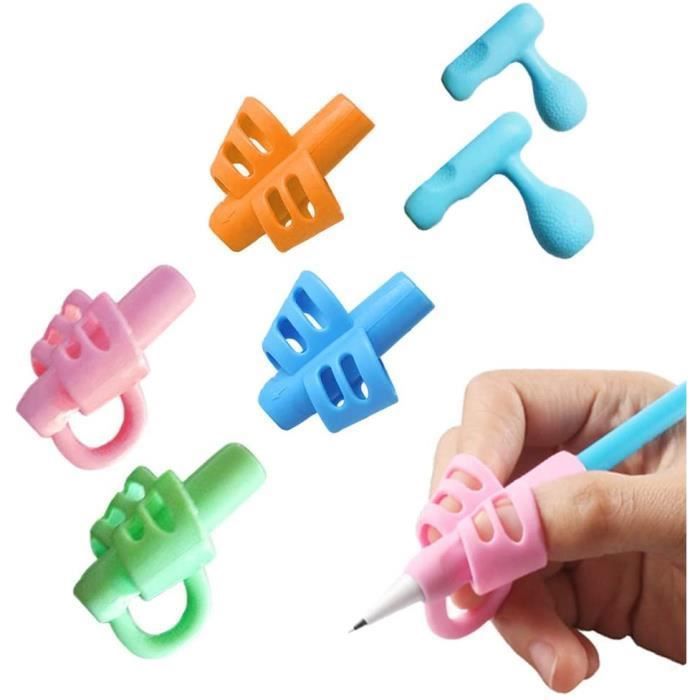 Grips Pour Crayon, Ergonomiques Silicone Aide Ecriture Guide Doigt Crayon D'aide à la Griffe pour Enfants, Adultes et Besoins Spécia