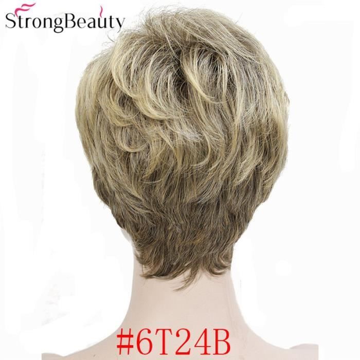 Perruque naturelle Blonde-argent grise avec frange pour les femmes beaucoup de couleur pour choisir wigs with - Type 6T24B-8 pouces