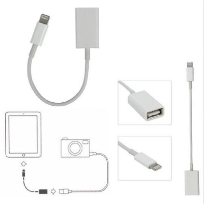 Cables Adaptateur OTG vers USB Femelle pour smartphone tablette appel i phone