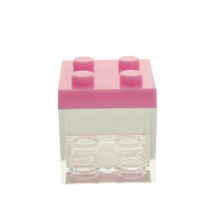 3 BOITES À DRAGÉES PLEXI LEGO ROSE Rose, fuchsia