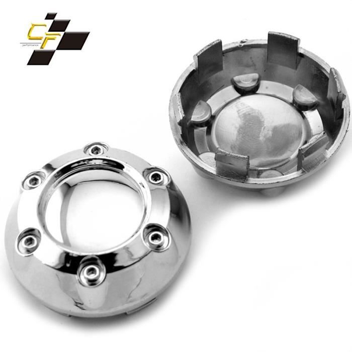 Moyeux de roue,Centre de roue de voiture sans emblème, 67-61mm, 1 pièce, argent chromé, cache-moyeu universel en - Type 1xChrome