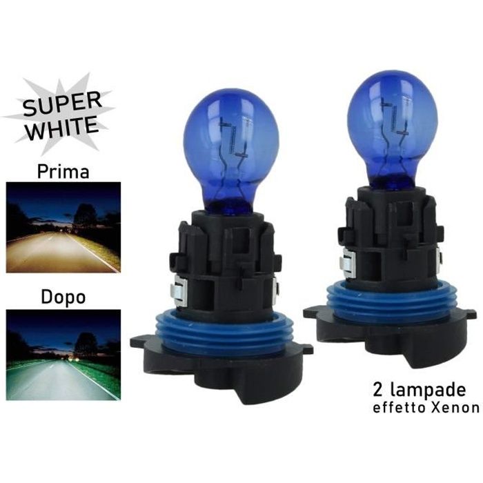 Carall Lot de 2 ampoules halogènes HP24W, 12 V, 24 W, éclairage ultra blanc, pour feux de circulation diurne