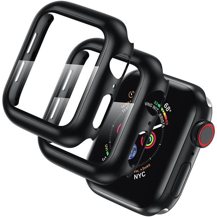2 Pack Coque Compatible avec Apple Watch 40mm SE Series 6 Series 5 Series 4 Blackview Shock-Absorption Housse Montre Connectée Noir