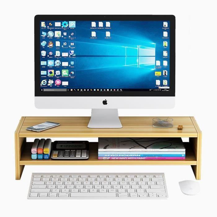 Support d'écran d'ordinateur moniteur réhausseur pour moniteur avec tablette de séparation 50x19.5x13.5cm(LxPxH)