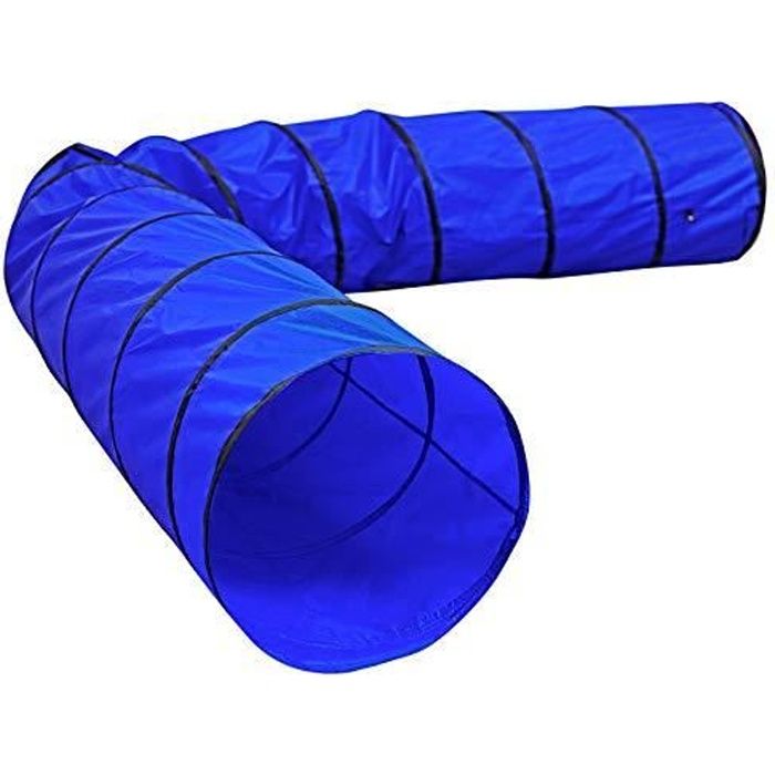 Tunnel pour Chien, Tunnel de Jeu, caverne pour Chien, Tunnel d?Agility dans différentes Tailles, Bleu ((L) 500 x 60 cm)