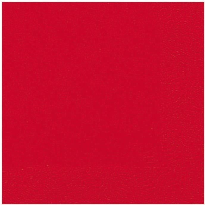 DUNI - 20 Serviettes ouate 33x33cm 3 plis Rouge