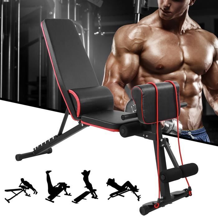 7 Banc abdominal à poids réglable LVL Banc d'haltères de fitness assis à la taille HB035