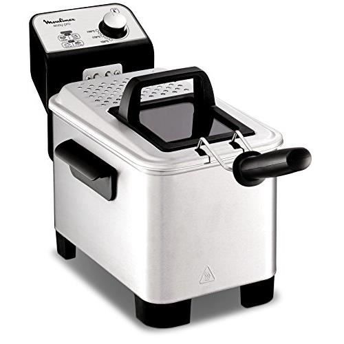 Moulinex Easy Pro 3 L Friteuse classique 2 300 W 2 niveaux de cuisson thermostat réglable 2 L 600 g Argenté AM338070
