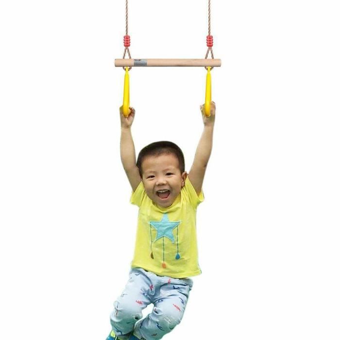 Multifonction enfants adultes balançoire trapèze swing ABS bâton en bois injection poignée de main anneau