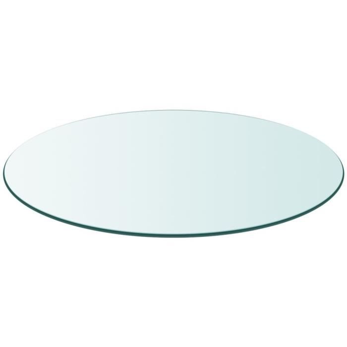 Dessus de table Plateaux de table ronde en verre trempé 800 mm