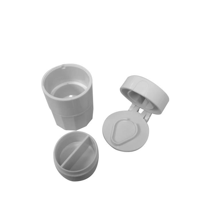 Coupe écrase pilule AUTONOMIE ET BIEN ÊTRE TMI 8629 - 3 en 1 - 5 x 4 x 6cm - Blanc