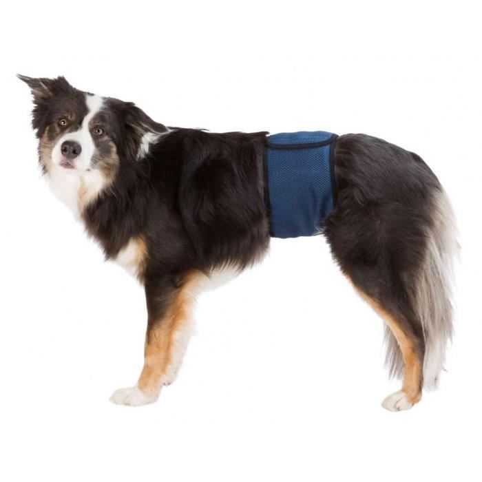 Bande ventrale pour chiens mâles - S-M: 37-45 cm, bleu foncé