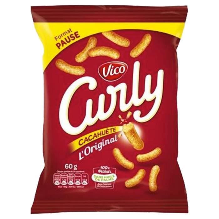 Vico - Vico Curly Cacahuète 60g (lot de 10)