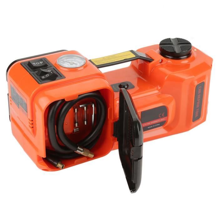 ZJCHAO Cric électrique Illumination de 12V 5T gonflant le compresseur d'air hydraulique électrique de Jack de 3 fonctions