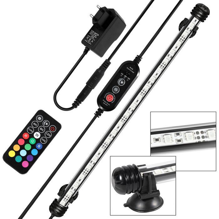 Meilleurs prix pour Lampe Aquarium LED, RGB avec télécommande sans fil Étanche LED Lumière Aquarium,58cm AQUARIUM
