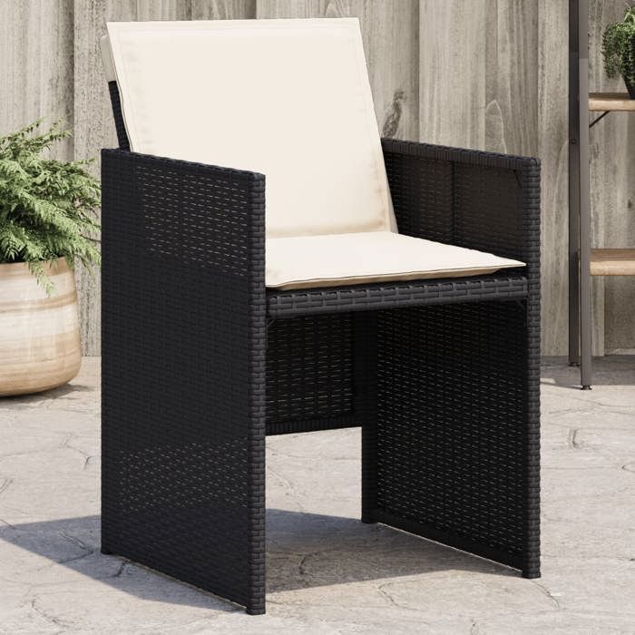 vidaXL Chaises de jardin avec coussins lot de 2 résine tressée 365148 - vue 3