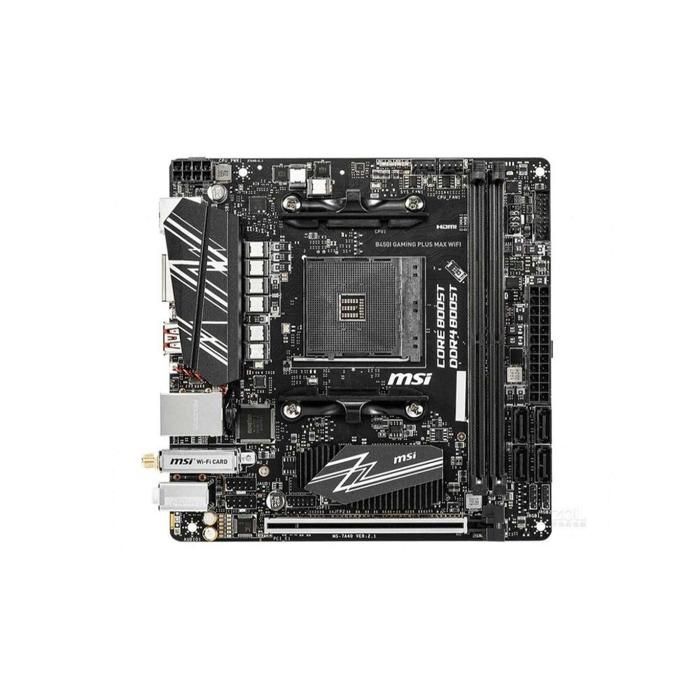 Carte mère MSI B450I GAMING PLUS MAX WIFI AMD B450 Socket AM4 2xDDR4 SDRAM 64 Go Mini ITX - Msi