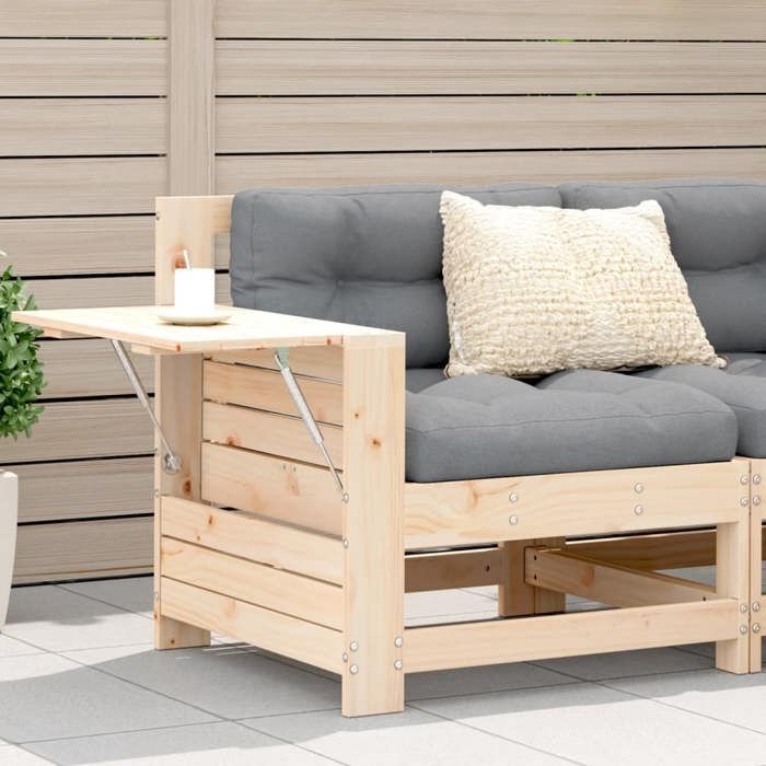 vidaXL Canapé de Jardin Accoudoir avec Coussin Siège avec Dossier Fauteuil de Terrasse Patio Arrière-cour Extérieur Bois 844914