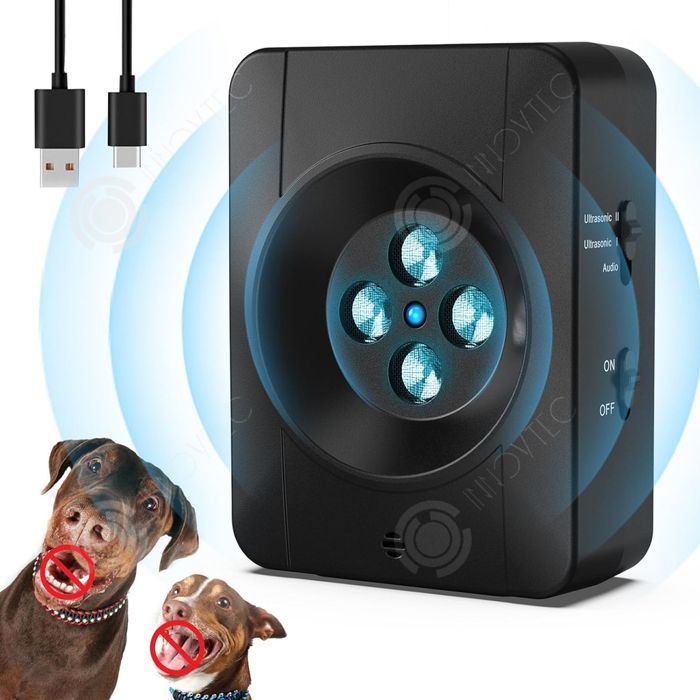 Comparer les prix de INN Anti aboiement chien ultrason 11x8,2x4cm 3 modes ultrasons réglage IPX45 étanch type-c anti-aboiement pour petits et grands