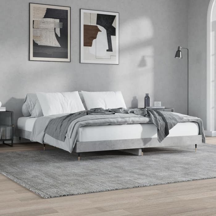 SALE 2025Structure/Cadre de lit - Lit 2 personnes - gris béton - 120x200 cm24.36 Kg 7632