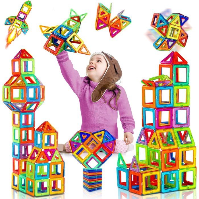 Malplay - Blocs de construction magnétiques 3D en forme de Malplay - Blocs de construction magnétiques 3D en forme de