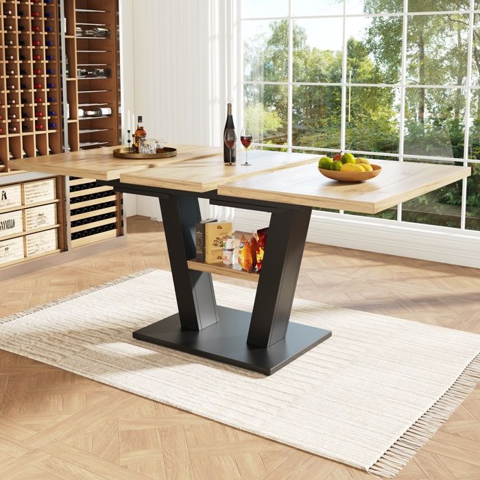 Table à manger télescopique (118 - 157 × 70 × 75cm) table à manger table de cuisine table à manger extractible extensible jusq