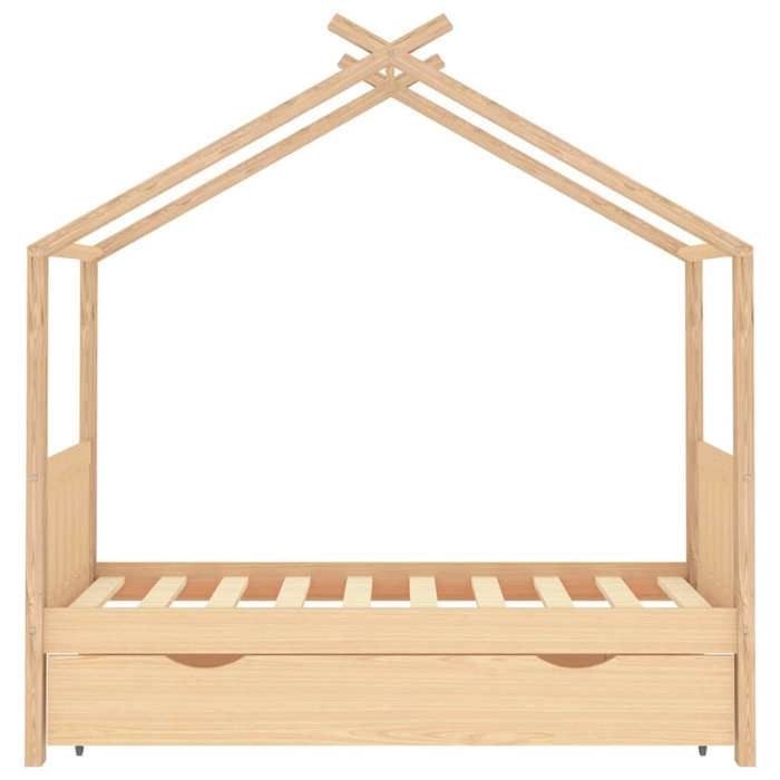 Lit cabane enfant - VIDAXL - JILI HOT - Bois de pin massif - 80x160cm - Avec tiroir - Sommier inclus Lit cabane enfant - VIDAXL - JILI HOT - Bois de pin massif - 80x160cm - Avec tiroir - Sommier inclus