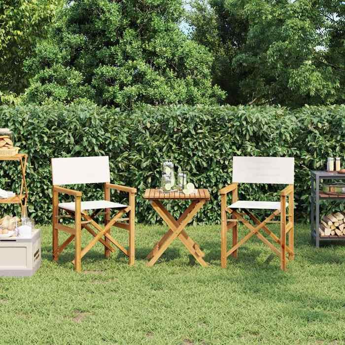 SALE 2025Chaises de metteur en scène pliantes - lot de 2 - Fauteuils de Jardin - Bois teck massif - 57x545x85 cm139 Kg 4727