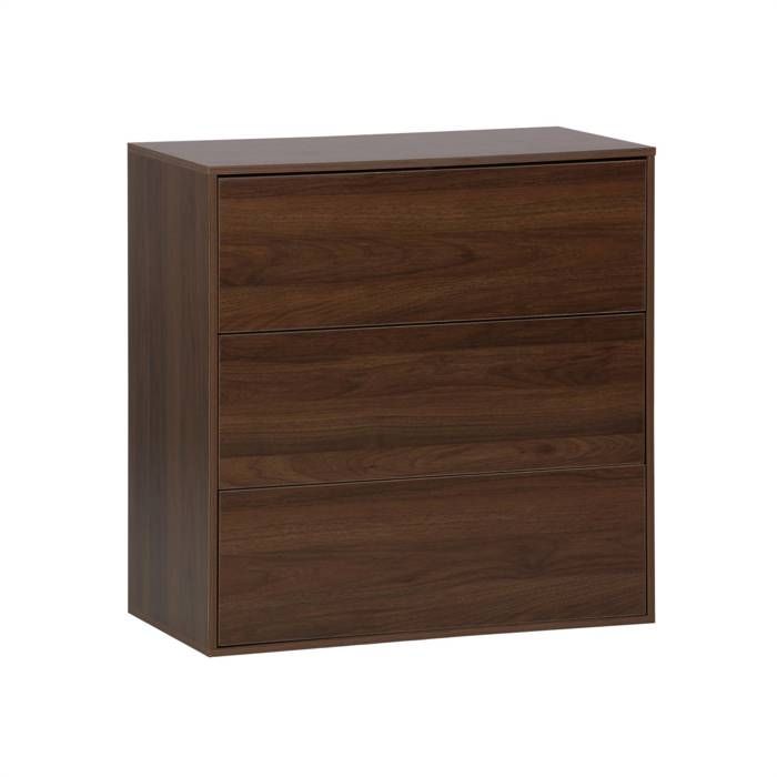 Commode. module de rangement décor bois noyer 3 tiroirs - Kompo Commode. module de rangement décor bois noyer 3 tiroirs - Kompo