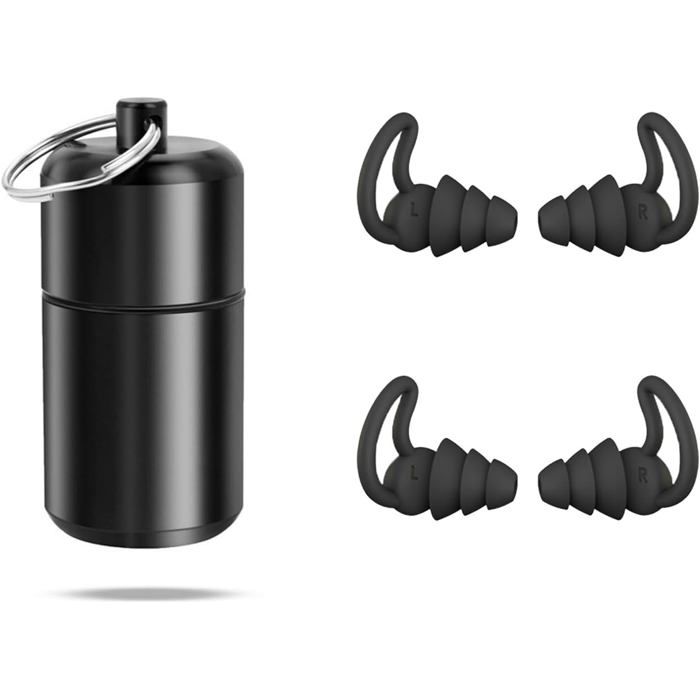 Bouchon Oreille Moto Bouchons D'oreilles LOZIEMI - Silicone Souple, 4 Tailles, 28 DB - Pour Sommeil, Concerts, Travail Filtre Qualité Sonore