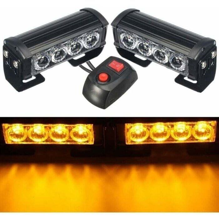 Lumière Stroboscopique Bleue 12V Haute Intensité - Balise LED Clignotante Alarme Urgence
