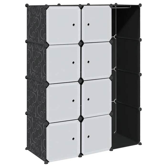 Armoire modulaire 9 compartiments - vidaxl - 109x36 5x143 cm - Noir et blanc - 9 compartiments - Capacité totale 12 kg