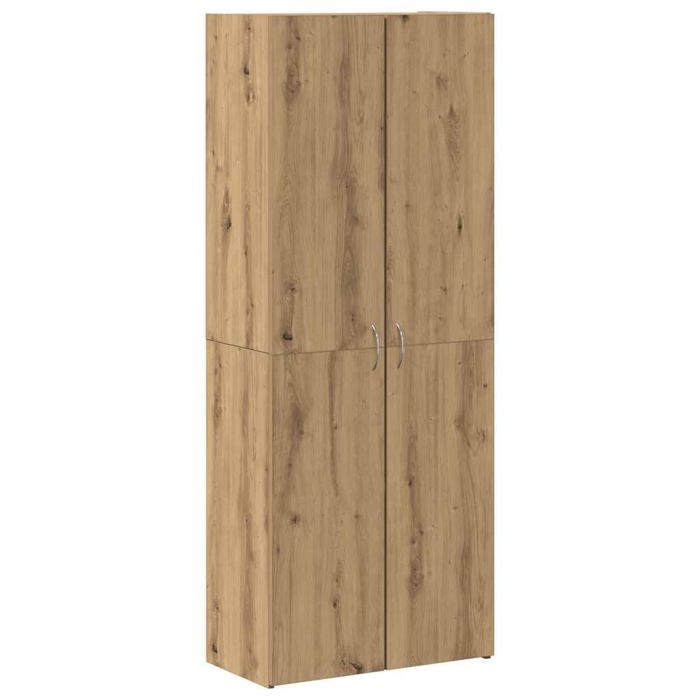 Armoire de bureau - vidaXL - Chêne Artisanal - 60x32x153 cm - 3 étagères - 2 portes - Bois dingénierie