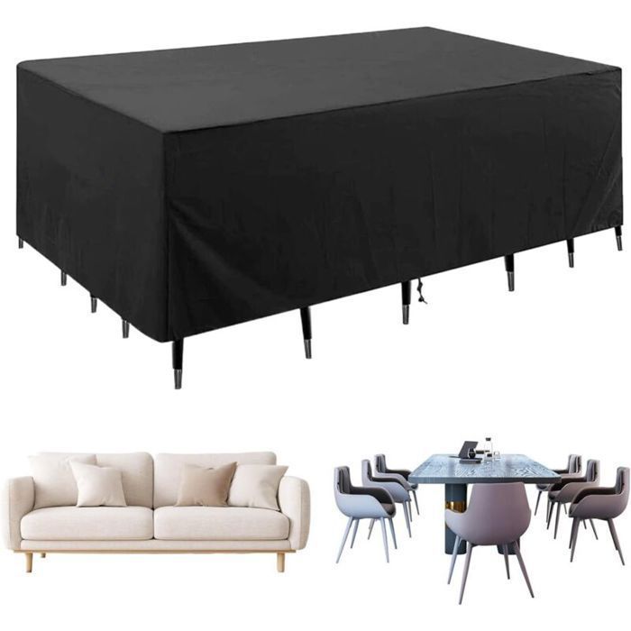 Housse de meubles de jardin - MICH - Tissu Oxford 420D - 160x160x80 cm - Étanche - Imperméable - Anti-UV