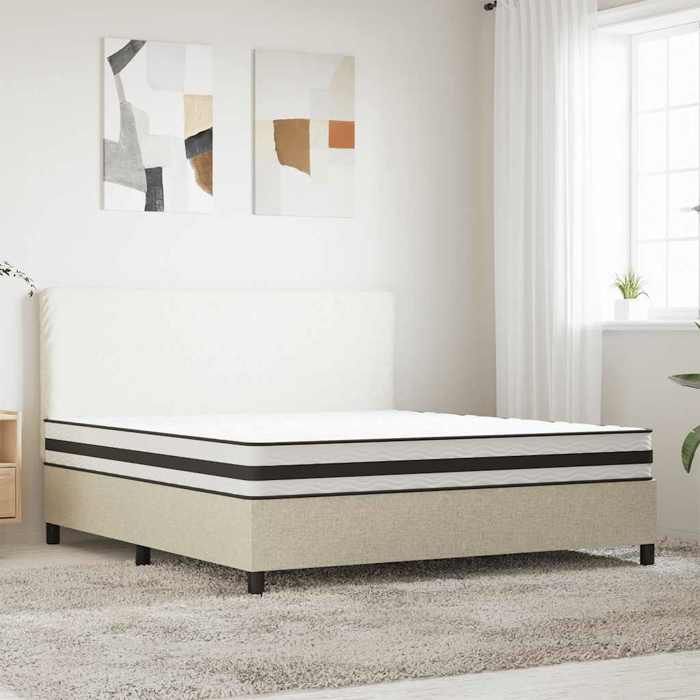 Matelas à ressorts bonnell - vidaXL - 180x200 cm - Moyen - Blanc gris foncé noir - Ressorts bonnell - Mousse