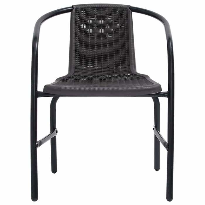 En PromotionChaises de jardin lot de 8 Rotin plastique et acier 110 kg 62x55x74cm 3957667