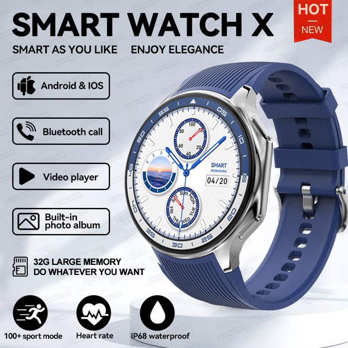 Montre intelligente étanche GUHUAVMI OPPO Watch X Mémoire 4G Appel Bluetooth Écouteurs TWS Écran AMOLED - vue 2